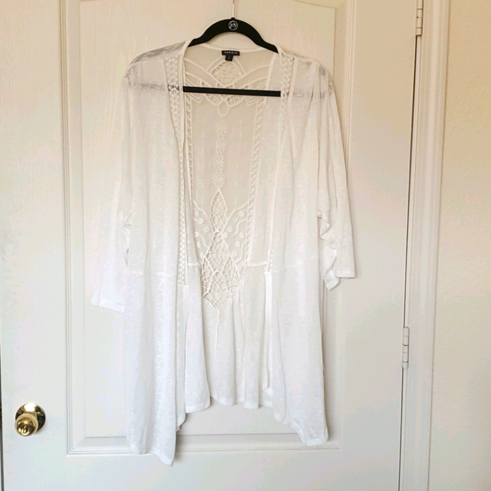 Cardigan with lace detail